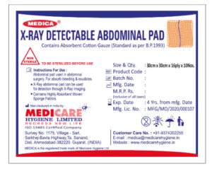 MNAP 11 -13B  MEDICA X RAY DETECT ABDOMINAL PAD